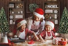 Christmas Kitchen Photography Backdrop Retro Wood Wall Cooking House 7x5ft