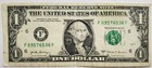 Miscut Misaligned Error Note  1 One Dollar Bill Fancy Serial Number Us Currency
