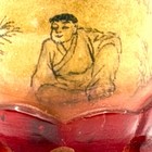 Vintage 60s Red Peking Glass Chinoiserie Scholar Inside Painted Snuff Bottle