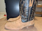 Durango Men s Pull-on Western Cowboy Boots Tan Suede Black Shaft Size 12
