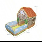  Kids Play Tent With Ball Pit  Cartoon Cottage Playhouse For Toddlers Foldable 