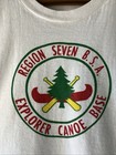 Vintage 60s Bsa Explorer Canoe Base Waterprint Graphic T-shirt Medium 20 5x27