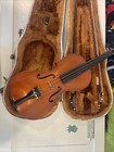 Old Used Violin With Damage To The Bow For Restoration And Repair 4 4 Antique