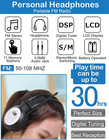 Fm Radio Headphones Portable Stereo Over Ear Foldable Receiver Battery Operated