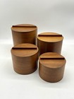 Vintage Danish Teak Mid Century Modern Canister Set Of 4 Kitchen