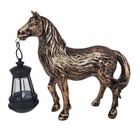 Horse Figurine With Solar Lantern Horse Lamp Decor Garden Statue Outside Outd   