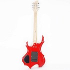 Glarry Flame Shaped Red Burning Fire Basswood Electric Guitar With Bag   20w Amp