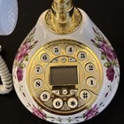 Vintage Floral Porcelain Style Push Button Telephone Gold White Roses Phone