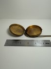 Vintage Art Deco Gold Tone Wristlet Chain Compact - 207 A