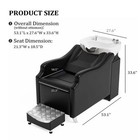 Salon Shampoo Bowl And Chair Backwash Unit With Deep Ceramic Sink With Ottoman