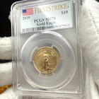 2019  10 1 4 Ozt American Gold Eagle Pcgs Ms70 First Strike Flag Mint Pop 725