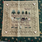 Finished Christmas Cross Stitch Wall Hanging Ceramic Buttons-tree Home Heart