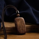 Agarwood Peace Amulet Pendant Natural Wood Necklace Unisex Buddhist Jewelry