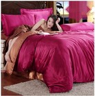 4pcs Satin Silk Duvet Quilt Cover Bedding Sets Fitted Sheet Twin Queen King Bed