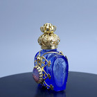 Perfume Bottle Blue Czech Glass Collectible Small Bottle For Parfume Art Deco