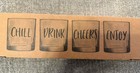 Set Of 4 Decorated Double Old Fashioned Glasses 10 5 Fl Oz Food   Drink Theme