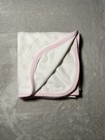 Carters Precious Firsts Baby Receiving Blanket Pink Heart White Soft Jersey Knit