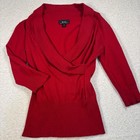 Vintage B  Wear Rib Knit Red Blouse Y2k Coquette Chic Office Siren Elegant 00s