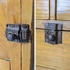 Antique Rustic Oak Wood Apothecary Spice Cabinet Chest Box Victorian Eastlake N9