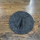 Vintage Cast Metal Sundial Eagle Flora  9 5 Inch Count None But Sunny Hours