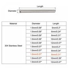 Uxcell 1 8x8mm Dowel Pins  20pcs 304 Stainless Steel Round Head Flat