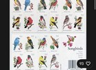 Usps Postage Stamps Sheet Of 20 First Class Letter Songbirds
