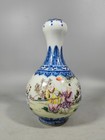 Fine Chinese Qing Dynasty Qianlong Porcelain Blue white Famille Rosegildedvase Z