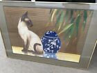  siamese  Cat Frame By The Artist Liz Shepherd Wall Art Vintage Decor 