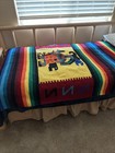Colorful Hand Woven Mexican Aztec Indian Wool   Falsa Blanket Throw Rug 72 X 48