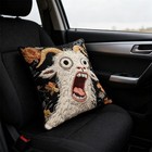 Funny Screaming Goat Throw Pillow Cover  Vintage Floral Style