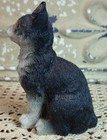Adorable Black   White Cat Kitten Figurine Realistic Eyes 5 