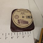 Vintage American Trust   Savings  Indiana Advertising Metal Coin Bank No Key