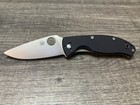 Spyderco Tenacious Plain Edge Folding Knife With Black G-10 Handles C122gp