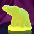 Uranium Yellow Glass Statue Elephant Vaseline Matte Frosty Glass Animal Figurine