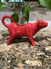 Red Cow-shaped Ceramic Creamer Pitcher  Cow Creamer Jug