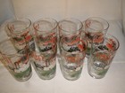 Early Times Kentucky Whisky Set Of 4 Bar Glasses Illustrated Vtg Bourbon Whiskey