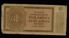 Bohemia And Moravia - Czech Republic 10 Korun 1942  P  8  Banknote  Inv 1a009