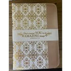 Ephesians 2 10 Bible Cover Case Gold Damask Faux Leather Rose Gold Zippered L