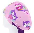 Scrub Hat Owl  Nurse Cap Cotton  Womens Surgery Caps  Pink Surgical Hats