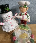 Yankee Candle Elf Baker  Decorator Snowman Cupcake   Votive Holder Retired 2012