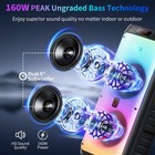 Portable Rolling Karaoke Machine Bluetooth Pa Speaker 2 Wireless Mics Rgb Lights
