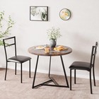    3-piece Modern Round Dining Table Set  Space-saving Kitchen Table And 2 Chairs