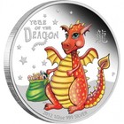 2012 50c Tuvalu Year Of The Dragon Baby 1 2 Oz Silver Proof Colorized Perth Mint