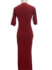 Unbranded Womens Red Long T-shirt Dress 3 4 Sleeve Crew Neck Size Small