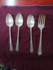 4 Heirloom Sterling Damask Rose Silverware Oneida 925 3 Spoons And 1 Fork
