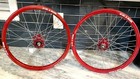 Old School Bmx    83 Red Acs Z-rims Bmx Wheel Set 20    Shimano Hubs Vintage Htf