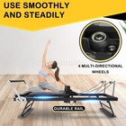 Foldable Pilates Reformer Machine W wheels Adjustable Springs Home Workout