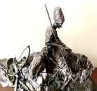 Large Antique E  Lanceray Cossack After Battle Bronze Sculpture Russian Signed
