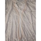 White Embroidered Lace Trim V-neck Tunic Blouse Long Sleeve Boho Top Size M