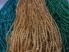10 0 Czech Glass Seed Beads Hank 3x  cut  Silverlined Gold 12 Strands